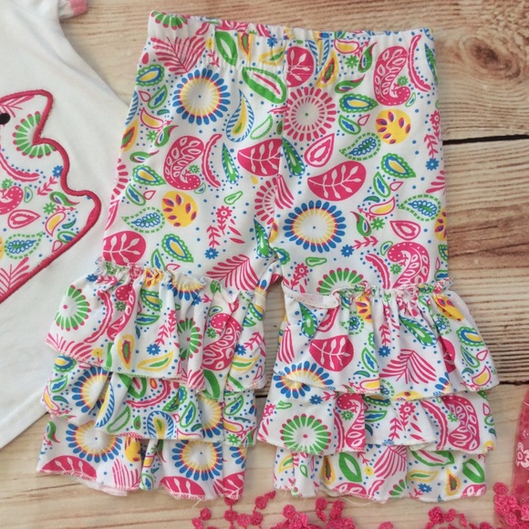 Boutique Baby Girl 3pc Rabbit Outfit - Picture 3 of 4